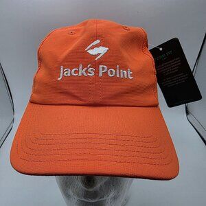 Jacks Point New Zealand Orange Adjustable Performance Cap Hat Logo Athletic